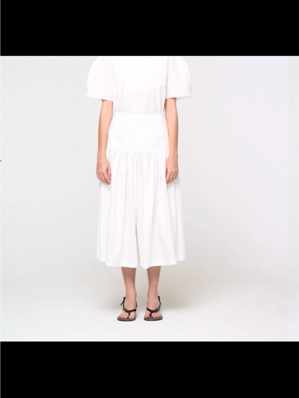 amomento shirring culotte pants, white size 0